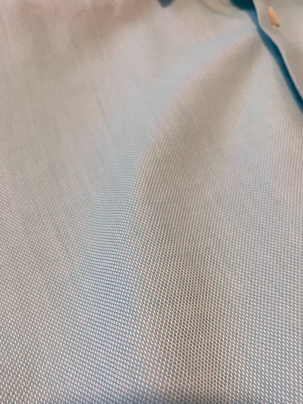 MEN'S LUXURY DRESS SHIRT, AQUA BLUE, MADE IN ITALY, SZ 39cm/15.5" NECK, USM - Picture 6 of 15